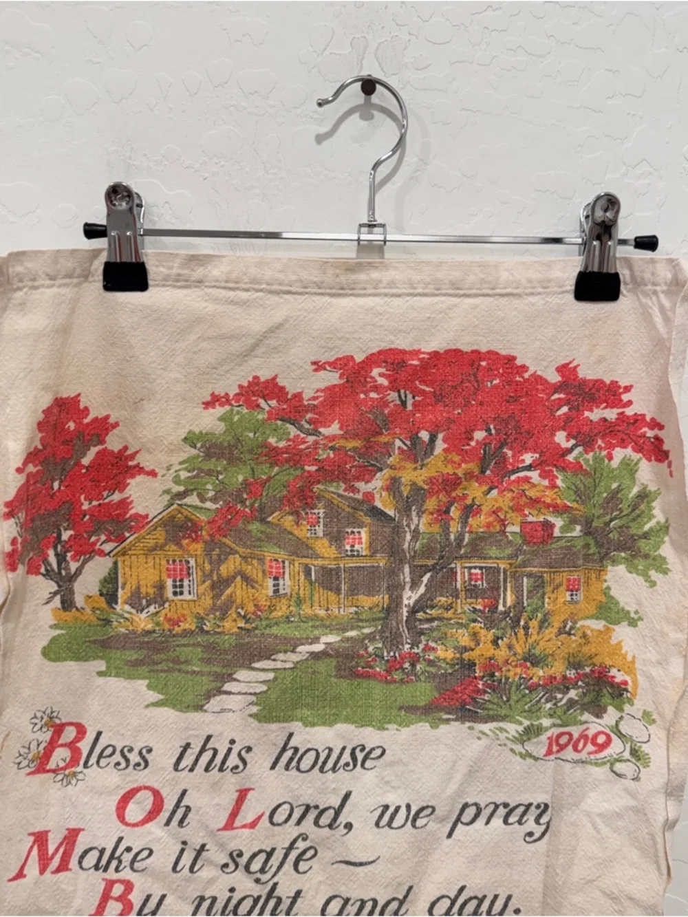 Vintage 1969 Tea Towel Calendar Bless This House Grandmacore Midcentury Modern